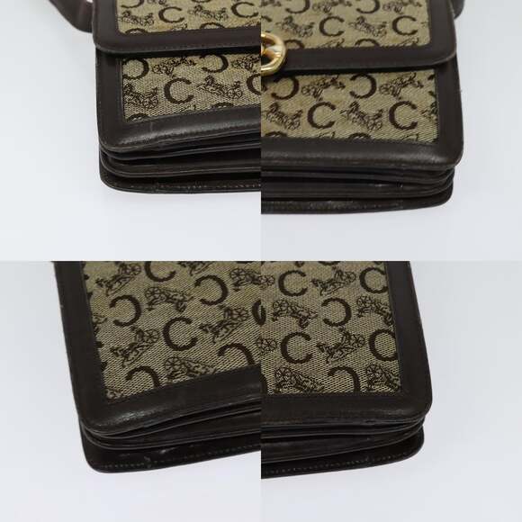 CELINE C Sulky Shoulder Bag Canvas Brown Gold - Picture 10 of 13